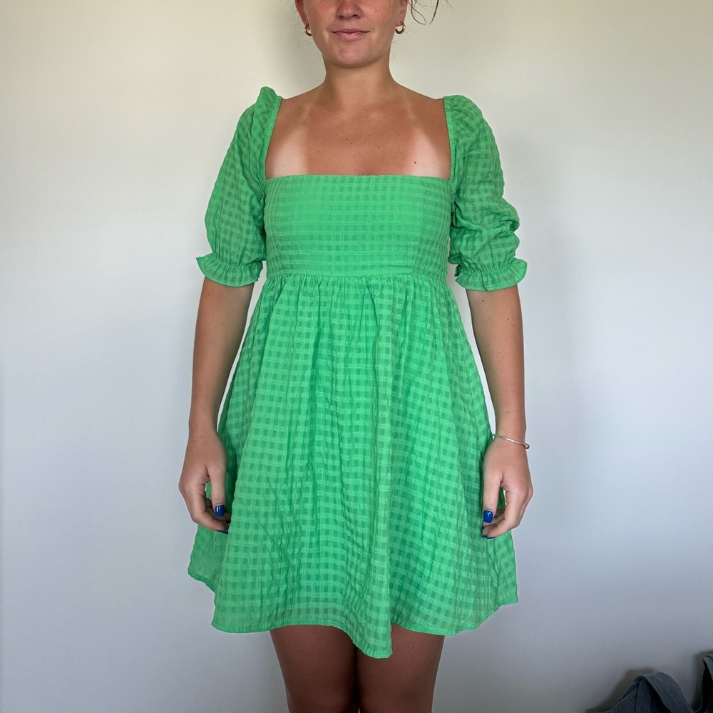 BEGINNING BOUTIQUE green mini sundress